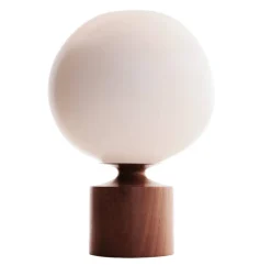 Gordon Vase White & Walnut