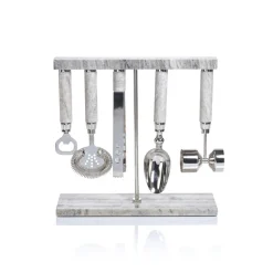 Grey Marble Bar Tool 5 Piece Set