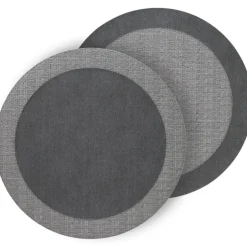 Halo Round Placemat Charcoal & Grey Set of 4
