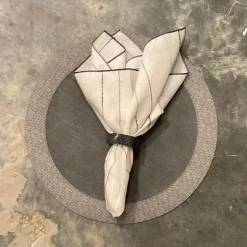 Halo Round Placemat Charcoal & Grey Set of 4