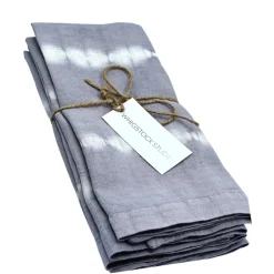 Hand Dyed Linen Napkin Set of 4 - Lavender Gray