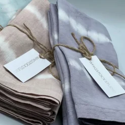 Hand Dyed Linen Napkin Set of 4 - Lavender Gray