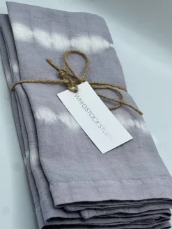 Hand Dyed Linen Napkin Set of 4 - Lavender Gray