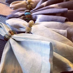 Hand Dyed Linen Napkin Set of 4 - Midnight