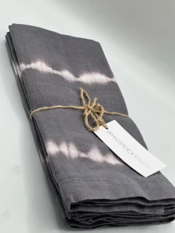 Hand Dyed Linen Napkin Set of 4 - Midnight
