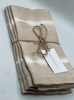 Hand Dyed Linen Napkin Set of 4 - Bone