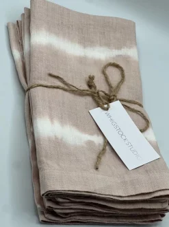 Hand Dyed Linen Napkin Set of 4 - Dusty Rose