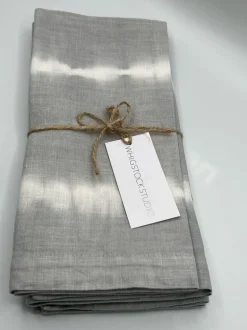 Hand Dyed Linen Napkin Set of 4 - Pebble