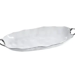 Handle Deep Serving Platter Silver