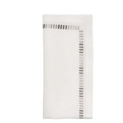 Harmonie Napkin in White, Gray & Silver, Set of 4