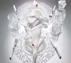 Harmonie Napkin in White, Gray & Silver, Set of 4