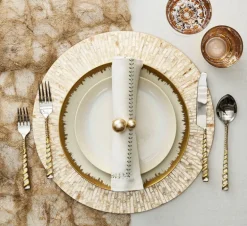 Herringbone Napkin Gold & Silver Set of 4