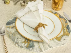 Herringbone Napkin Gold & Silver Set of 4
