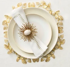 Herringbone Napkin Gold & Silver Set of 4