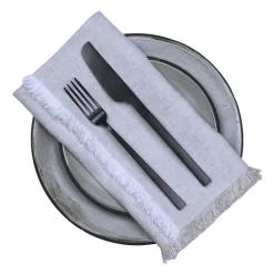Hogar Frayed Edge Linen Napkin Set of 4 -