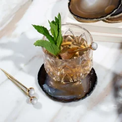 Hospitality Cocktail Picks, Gold & Crystal, Set of 4