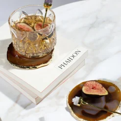 Hospitality Cocktail Picks, Gold & Amethyst Druze, Set of 4