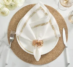 Impression White & Gold Napkin Set of 4