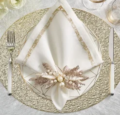Impression White & Gold Napkin Set of 4