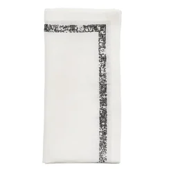 Impression White & Gunmetal Napkin Set of 4