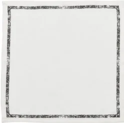 Impression White & Gunmetal Napkin Set of 4