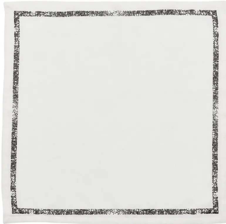 Impression White & Gunmetal Napkin Set of 4
