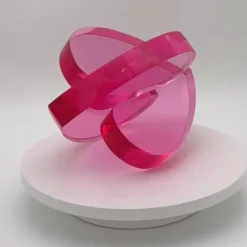 Interlocking Lucite Heart Sculptures 9"