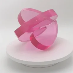 Interlocking Lucite Heart Sculptures 9