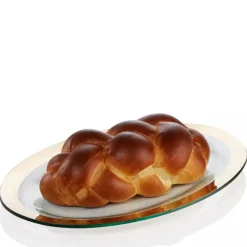Judaica Challah Platter Gold