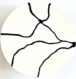 Lacquer Crack Placemat White & Black Set of 4