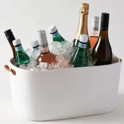 Large Bucket With Leather Handle