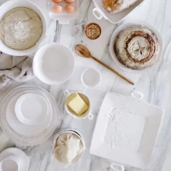 Lastra Handled Square Platter - White