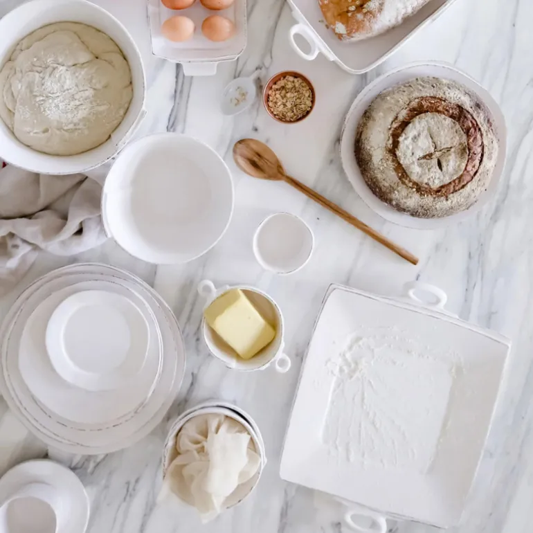 Lastra Handled Square Platter - White