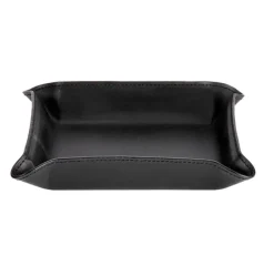 Leather Catchall Valet Tray Black