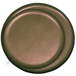 Leather Round Brown Ottoman Tray 24"