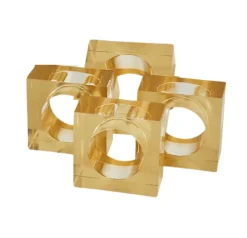Lucite Cube Napkin Ring Set of 4