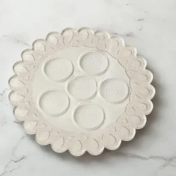 Lucite Scalloped Seder Plate