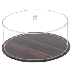 Lucite Wood Cake Dome