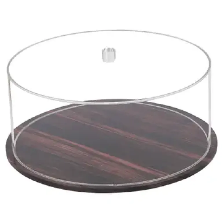 Lucite Wood Cake Dome