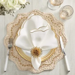 Luminance Napkin in White & Gold Set of 4