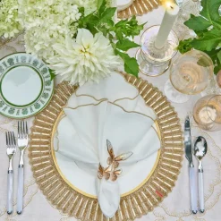 Luminance Napkin in White & Gold Set of 4