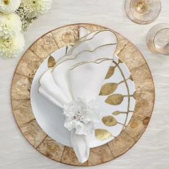 Luminance Napkin in White & Gold Set of 4