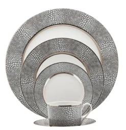 Makassar Gray & Platinum Dinnerware