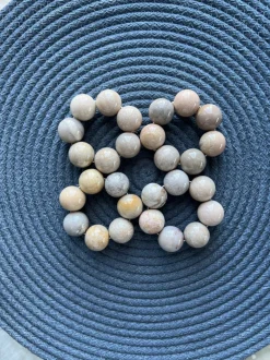 Marble Bead Napkin Ring Cream Set of 4