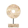Marble Cream Circle Disk on Stand