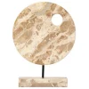 Marble Cream Luna Disk on Stand