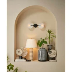 Marble Cream Luna Disk on Stand