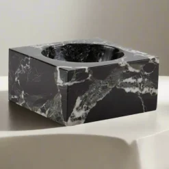 Marble Square Black Zebra Bowl