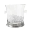 MATCH Pewter & Crystal Ice Bucket With Handles