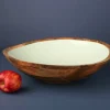 Mayan Oval Wood Bowl Mint Large